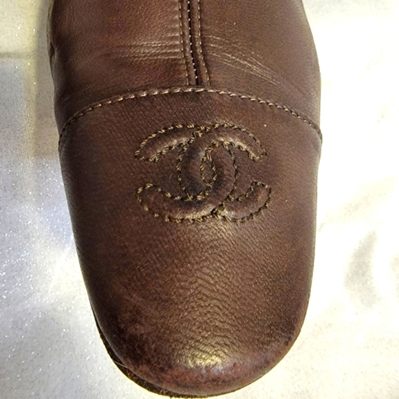 CHANEL Brown Lambskin Pull On Boots 37 - Picture 2 of 12